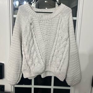 White Crochet Sweater